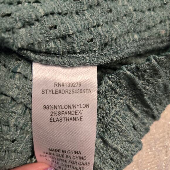 DR2 by Daniel Rainn Pointille Stitch Butterfly tiered ruffle sleeve Sage Green - Picture 6 of 8